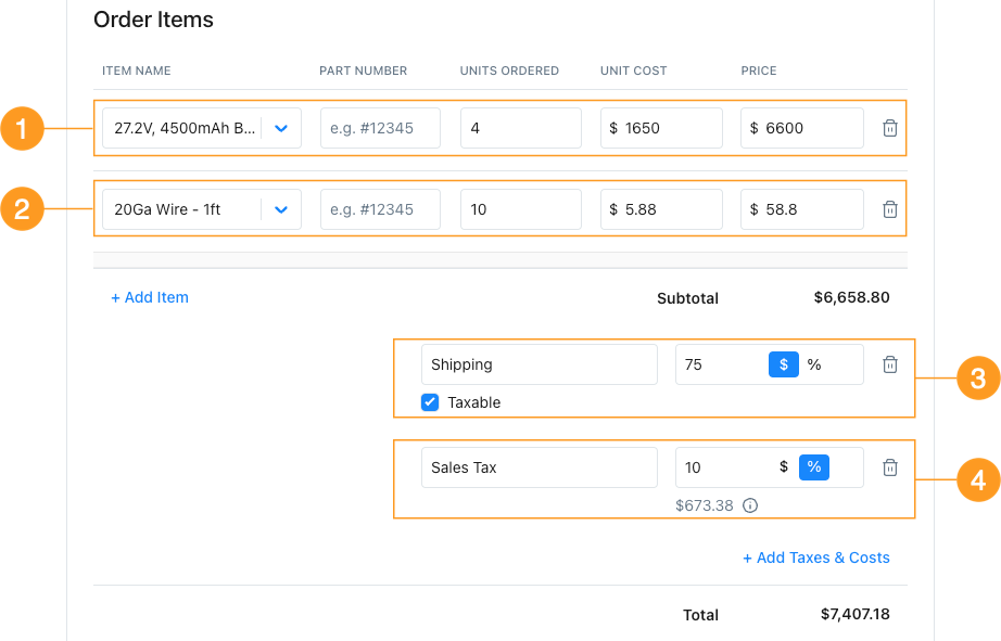 MaintainX exports each line in a purchase order to its own line in the CSV file.