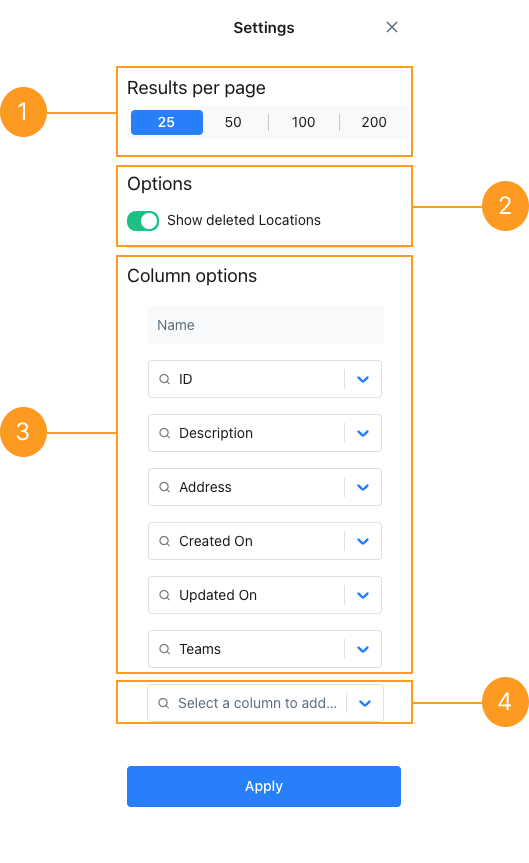 Table view settings