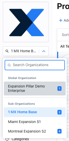 MaintainX organization picker