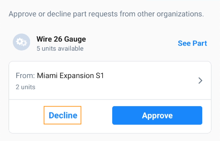 Decline a part request in the MaintainX mobile app