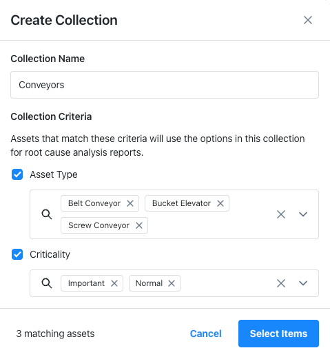 Screenshot of the settings page for configuring root cause analysis categories in the MaintainX web application