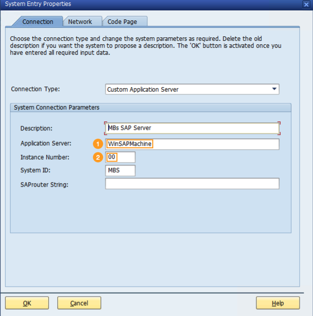 The Logon Pad for the SAP application server on Windows