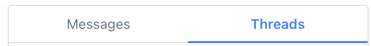 The Threads tab in the Messages module
