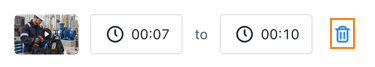 Screenshot of a procedure field in the MaintainX web application, showing the Delete option used to remove a video segment from the field