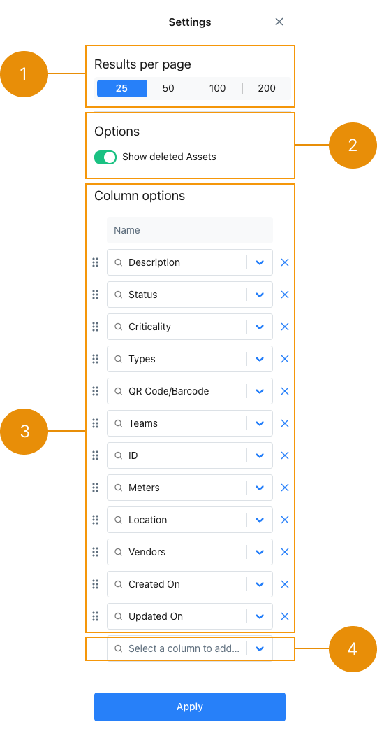 Table view settings